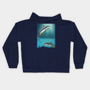 dolphin art Kids Hoodie